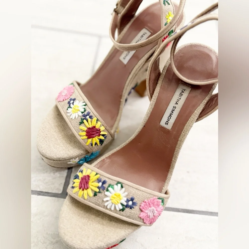 Tabitha Simmons - Calla Meadow Canvas Espadrilles - size 9.5 - Excellent Cond.